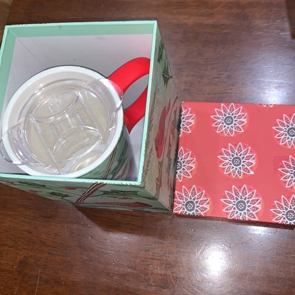 NEW Cypress Holiday Cardinal Ceramic Travel Coffee Cup in Gift Box 17 Oz - Picture 5 of 7